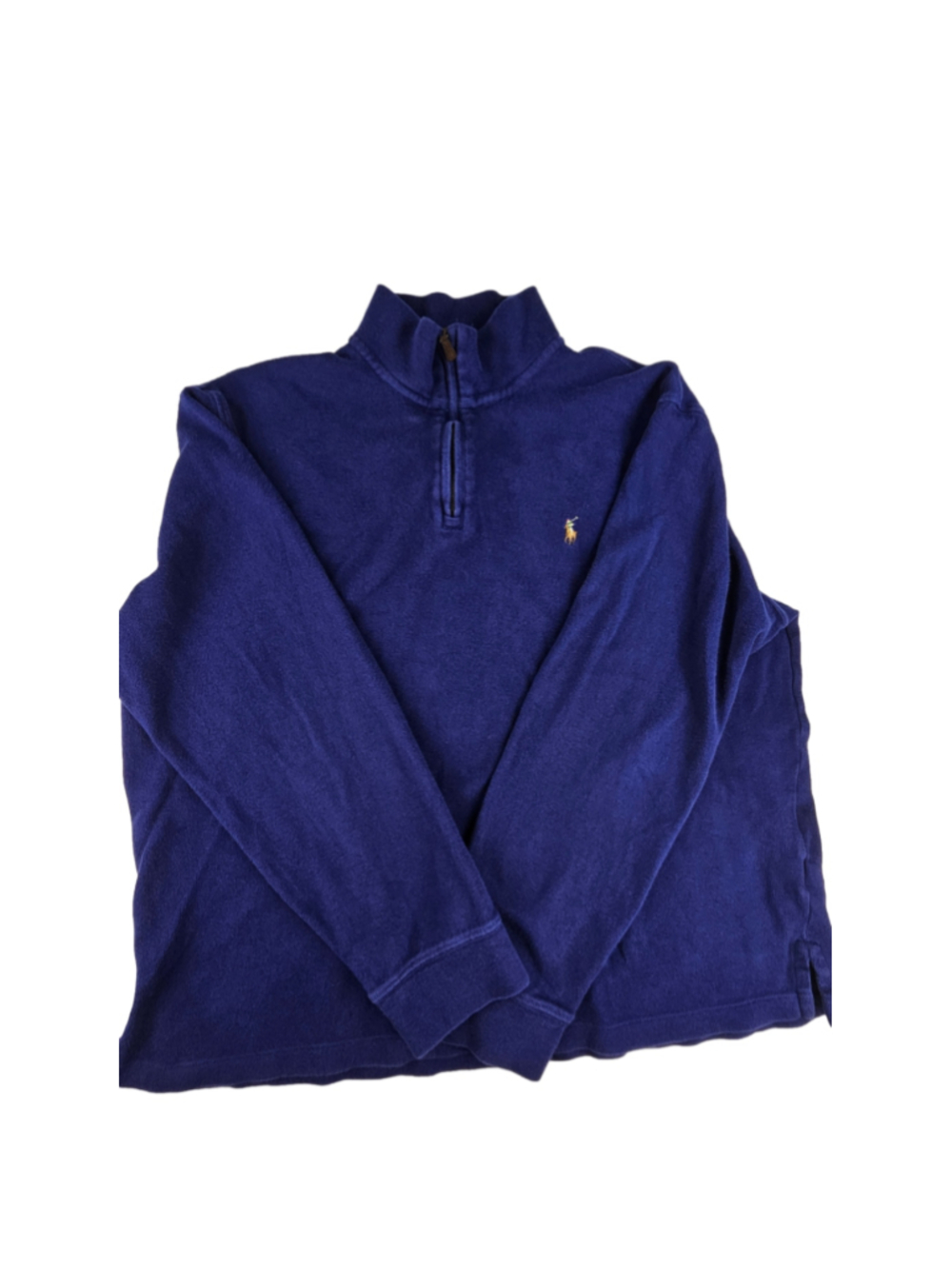 Polo Ralph Lauren Estate Rib Quarter Zip Pullover Men's Large Blue Pony